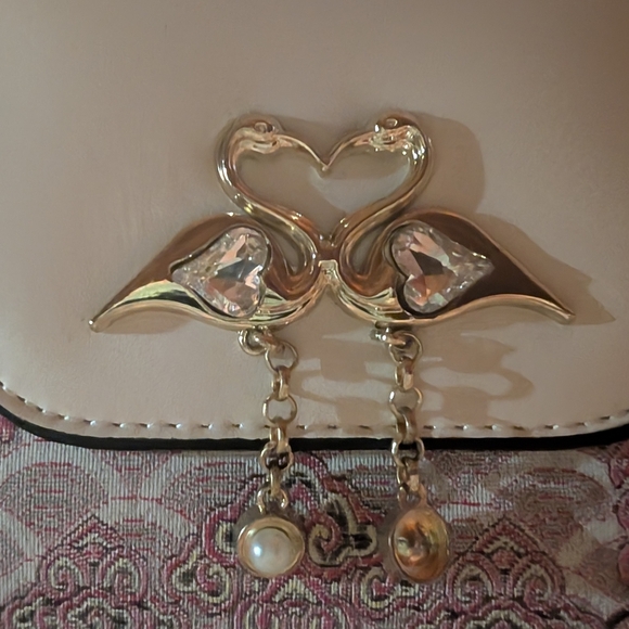Cream and Pink Satchel Bag - Picture 5 of 10